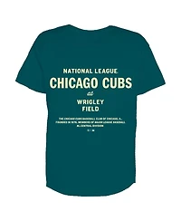 '47 Brand Women's Teal Chicago Cubs Plus Leon City Cropped T-Shirt