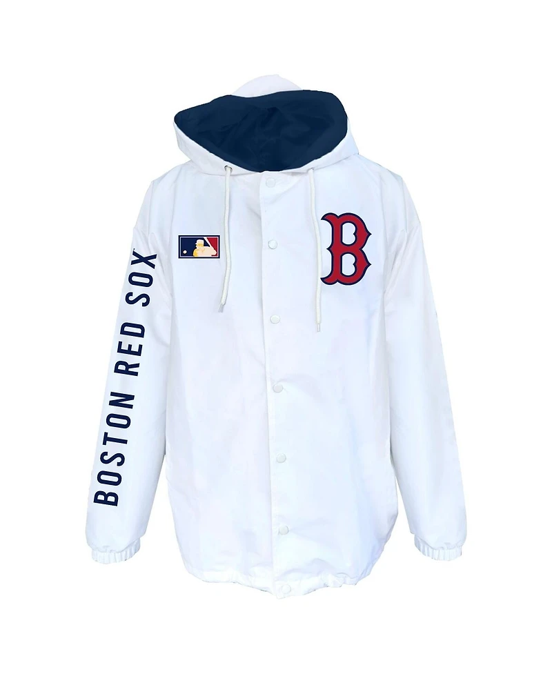 Mitchell & Ness Men's White Boston Red Sox Big Tall Full-Snap Hooded Jacket