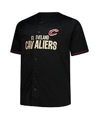 Fanatics Men's Black Cleveland Cavaliers Big & Tall Pop Full-Button Jersey