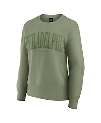 Fanatics Women's Olive Philadelphia 76ers Elements Flow Pullover Sweatshirt