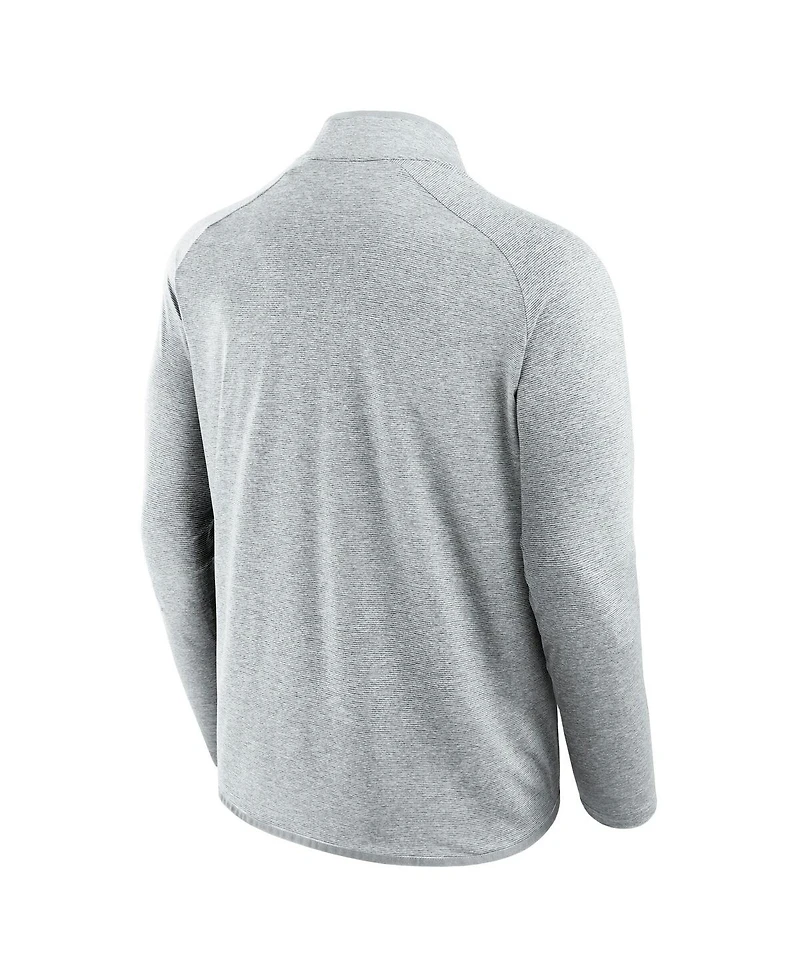 Fanatics Men's Gray Arkansas Razorbacks Mock Neck Half-Zip Pullover Jacket