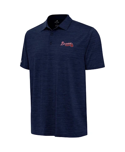 Antigua Men's Heather Navy Atlanta Braves Layout Polo Shirt