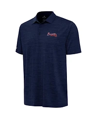 Antigua Men's Heather Navy Atlanta Braves Layout Polo Shirt