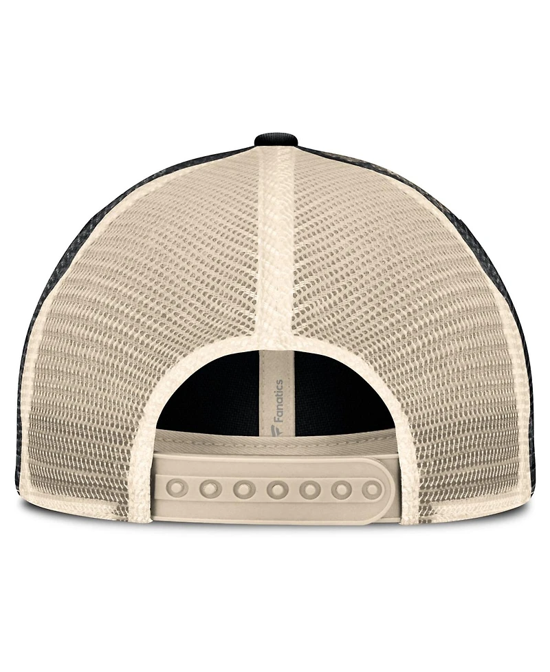 Fanatics Men's Black/Natural Pittsburgh Penguins Rival Trucker Adjustable Hat