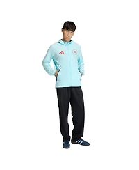Adidas Men's Light Blue Chicago Fire Tiro Travel Full-Zip Hooded Windbreaker Jacket