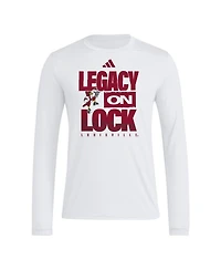 Adidas Men's White Louisville Cardinals Legacy On Lock Pregame Long Sleeve T-Shirt