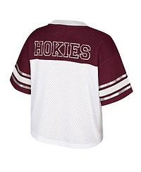 Colosseum Women's White Virginia Tech Hokies Treasure Cropped Football Jersey