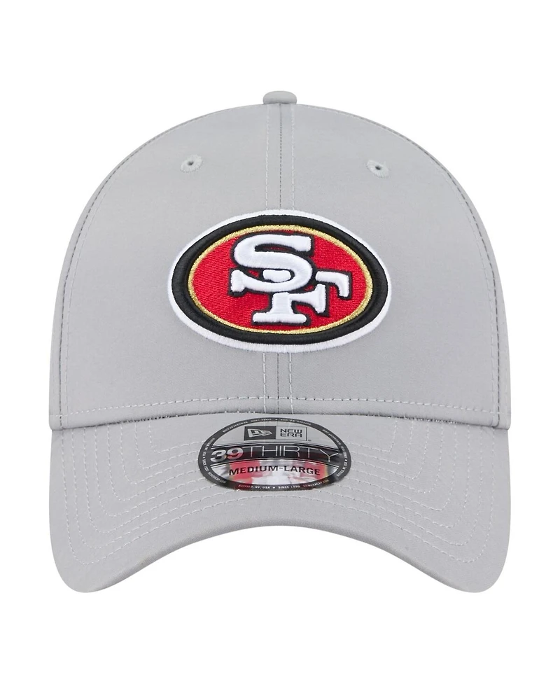 New Era Men's Gray San Francisco 49ers Perforated 39THIRTY Flex Hat