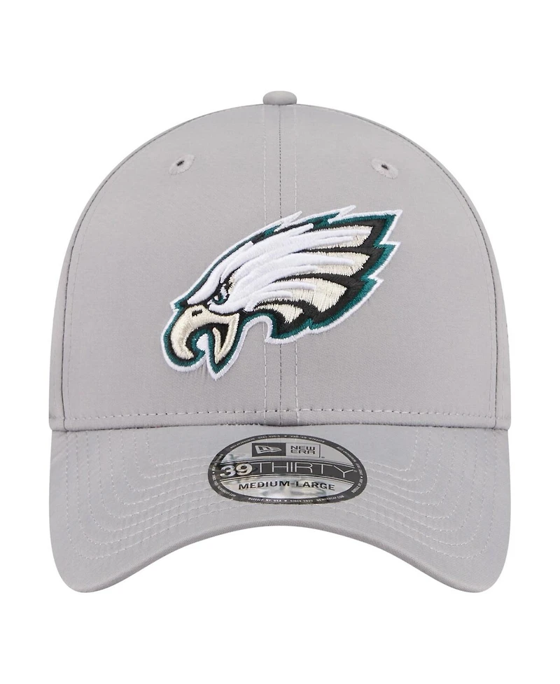 New Era Men's Gray Philadelphia Eagles Perforated 39THIRTY Flex Hat