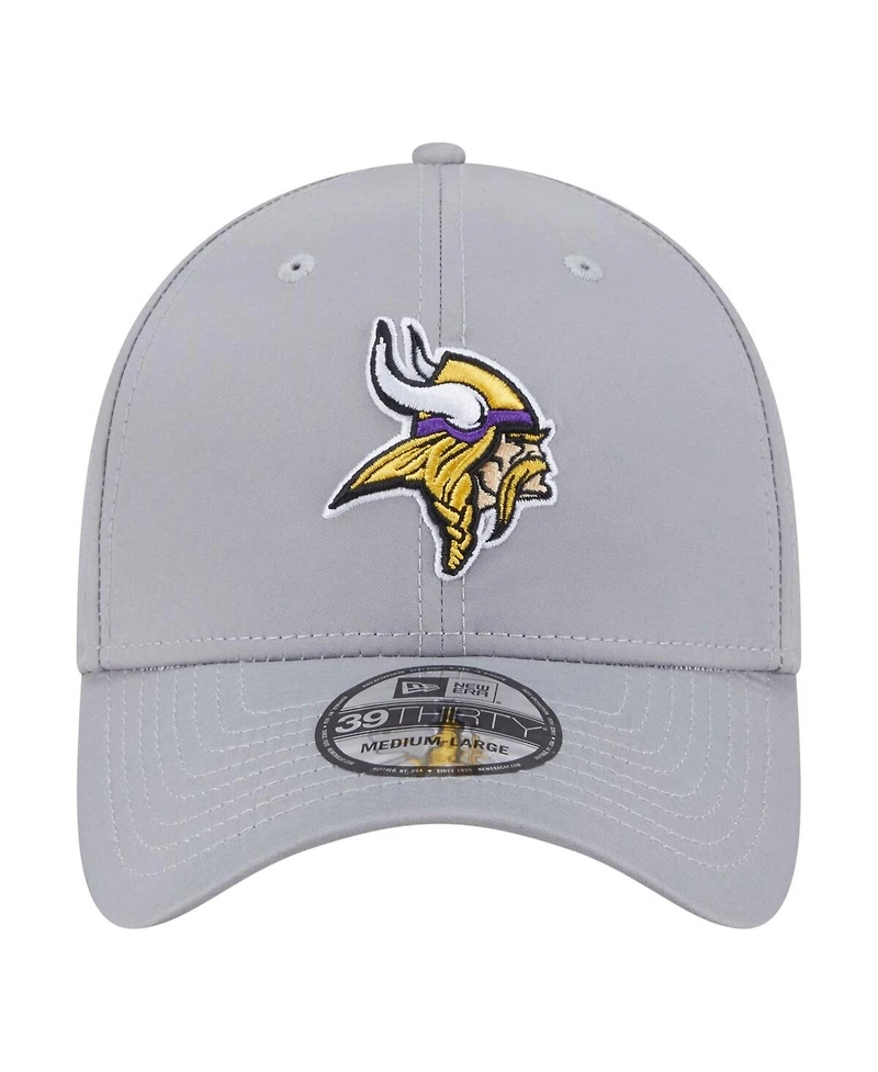 New Era Men's Gray Minnesota Vikings Perforated 39THIRTY Flex Hat