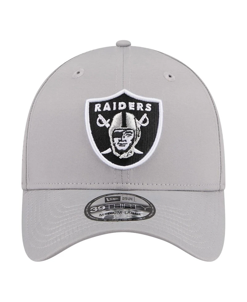 New Era Men's Gray Las Vegas Raiders Perforated 39THIRTY Flex Hat