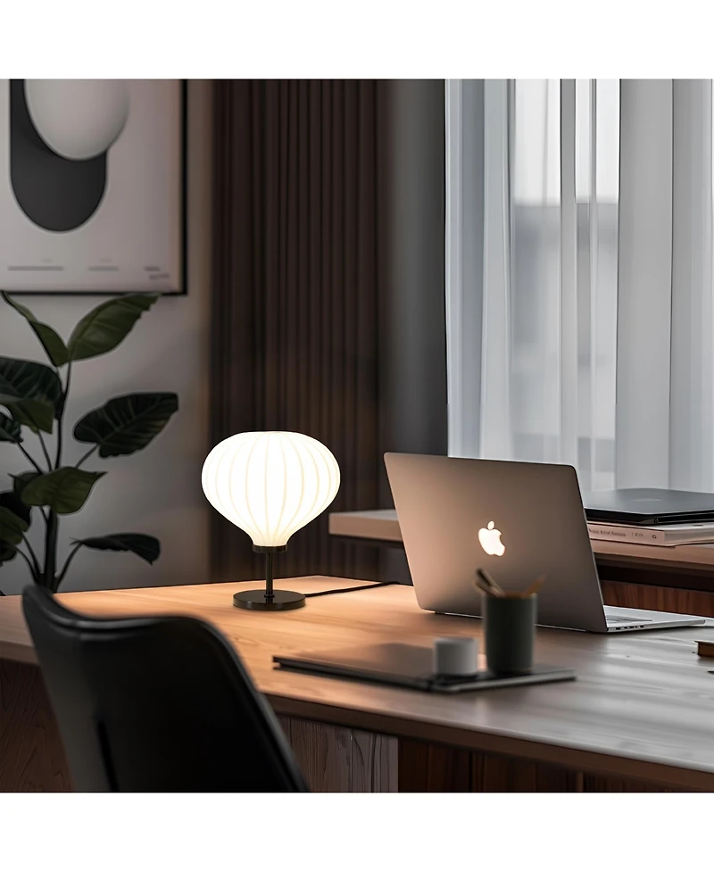 Brightech Nimbus Modern Led Table Lamp with White Balloon Resin Fabric Shade