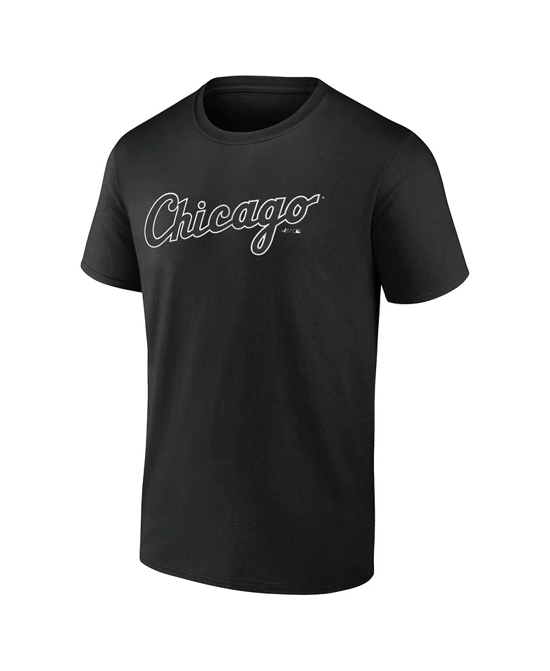 Logo Athletic Men's Black Chicago White Sox Wordmark T-Shirt