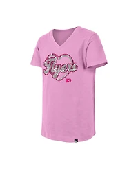 New Era Girl's Big Boys and Girls Pink Philadelphia Flyers Flip Sequin V-Neck T-Shirt