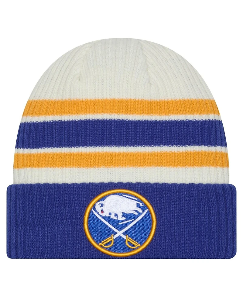 New Era Men's Cream/Royal Buffalo Sabres Vintage Cuffed Knit Hat