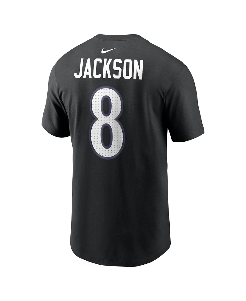 Nike Men's Lamar Jackson Black Baltimore Ravens Name and Number T-Shirt