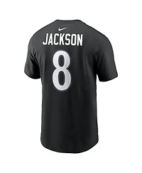 Nike Men's Lamar Jackson Black Baltimore Ravens Name and Number T-Shirt