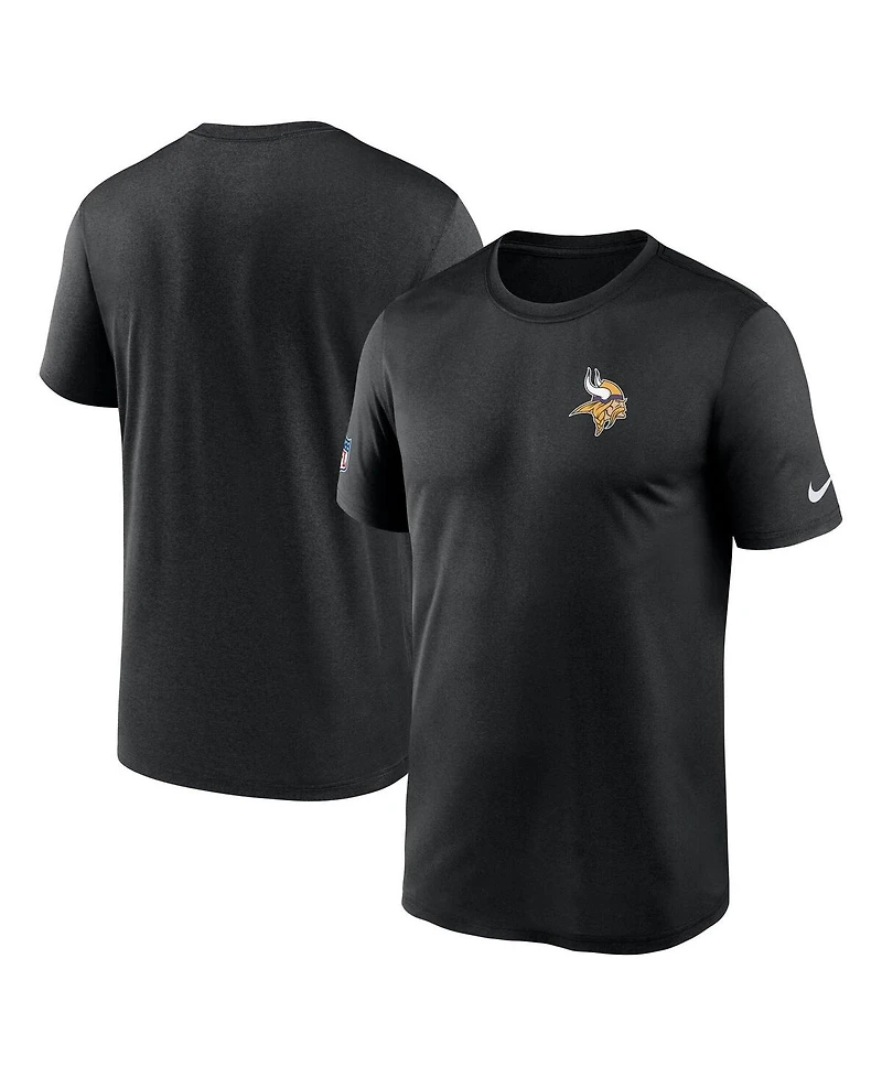 Nike Men's Black Minnesota Vikings Sideline Legend Small Logo Dri-fit T-Shirt