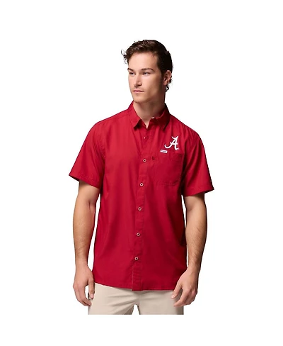 Columbia Men's Crimson Alabama Tide Slack Camp Button-Up Shirt