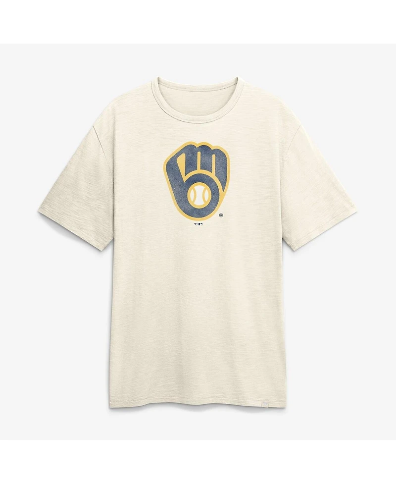 Fanatics Men's Cream Milwaukee Brewers Stadium Slub T-Shirt