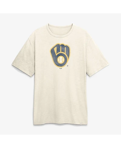 Fanatics Men's Cream Milwaukee Brewers Stadium Slub T-Shirt