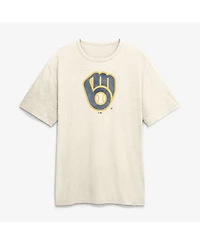 Fanatics Men's Cream Milwaukee Brewers Stadium Slub T-Shirt