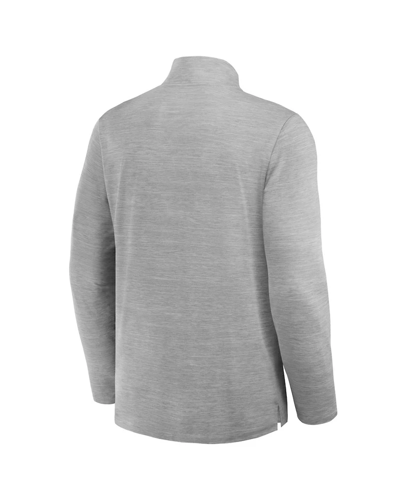 Fanatics Men's Heather Gray Pittsburgh Steelers Clutch Quarter-Zip Pullover Sweatshirt
