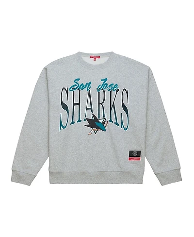 Mitchell & Ness Women's Heather Gray San Jose Sharks Hockey Night Sweatshirt