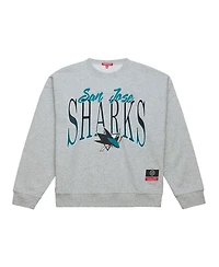 Mitchell & Ness Women's Heather Gray San Jose Sharks Hockey Night Sweatshirt