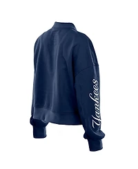 New Era X Alpha Industries Women's Navy York Yankees Cropped Full-Zip Jacket