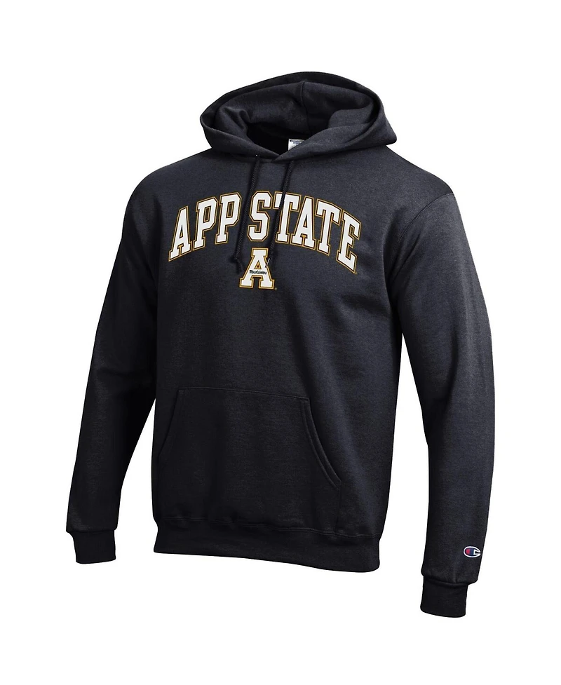 Champion Men's Black Appalachian State Mountaineers Arch Over Logo Pullover Hoodie