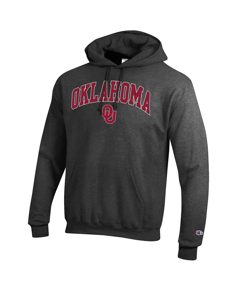 Champion Men's Charcoal Oklahoma Sooners Arch Over Logo Pullover Hoodie