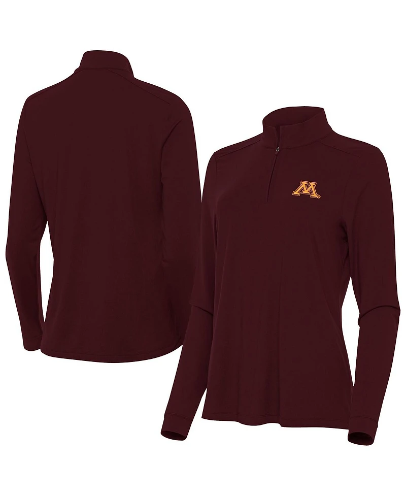 Antigua Women's Maroon Minnesota Golden Gophers Intent Quarter-Zip Sweatshirt