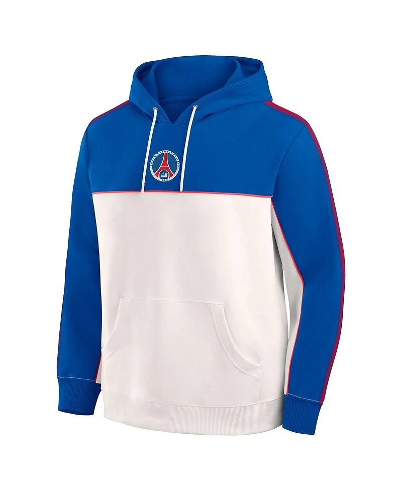 Fanatics Men's Royal/White Paris Saint-Germain Retro Overhead Tri-Blend Hoodie