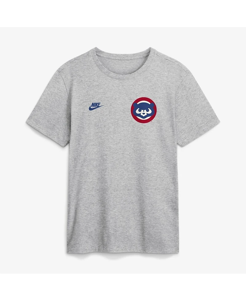 Nike Men's Heather Gray Chicago Cubs Cooperstown 2-Hit T-Shirt