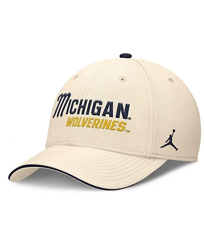 Jordan Men's Natural Michigan Wolverines 2026 Primetime Swooshflex Hat