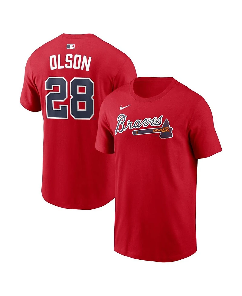Nike Men's Matt Olson Red Atlanta Braves Home Name and Number T-Shirt