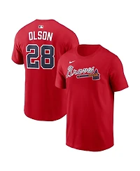 Nike Men's Matt Olson Red Atlanta Braves Home Name and Number T-Shirt