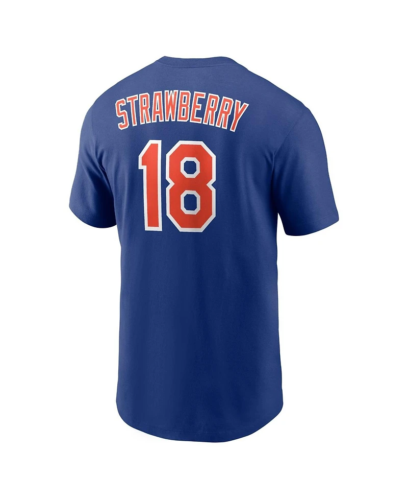 Nike Men's Darryl Strawberry Royal New York Mets Cooperstown Collection Name and Number T-Shirt