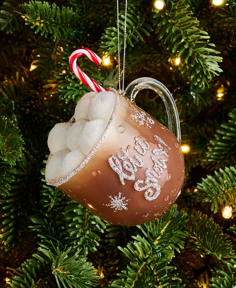 Holiday Lane Christmas Cheer Coffee Cup with Candy Cane Ornament, Macy's Exclusive