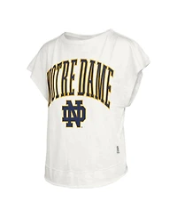 Pressbox Women's Cream Notre Dame Fighting Irish Nelson Movement Open Back Slub T-Shirt