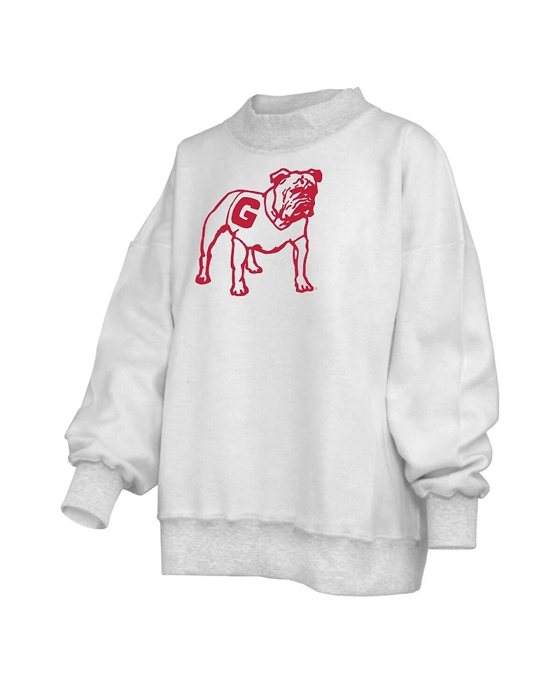 Pressbox Women's Heather Gray Georgia Bulldogs Reversible Sweatshirt