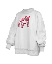 Pressbox Women's Heather Gray Georgia Bulldogs Reversible Sweatshirt