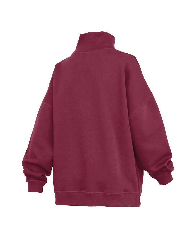 Pressbox Women's Garnet South Carolina Gamecocks Oversized Mock Neck Sweatshirt