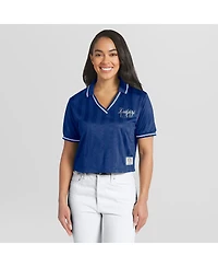 Wear by Erin Andrews Women's Royal Los Angeles Dodgers Cropped Polo Shirt