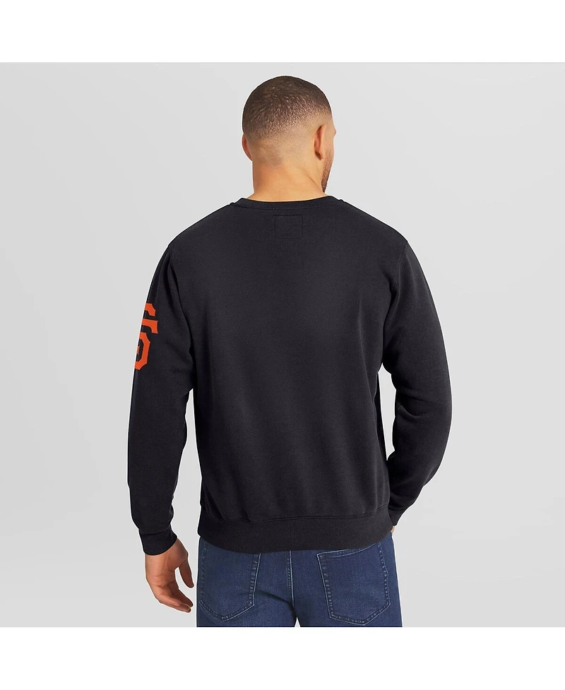 Darius Rucker Collection by Fanatics Men's Black San Francisco Giants Washed Crew Neck Pullover Sweatshirt
