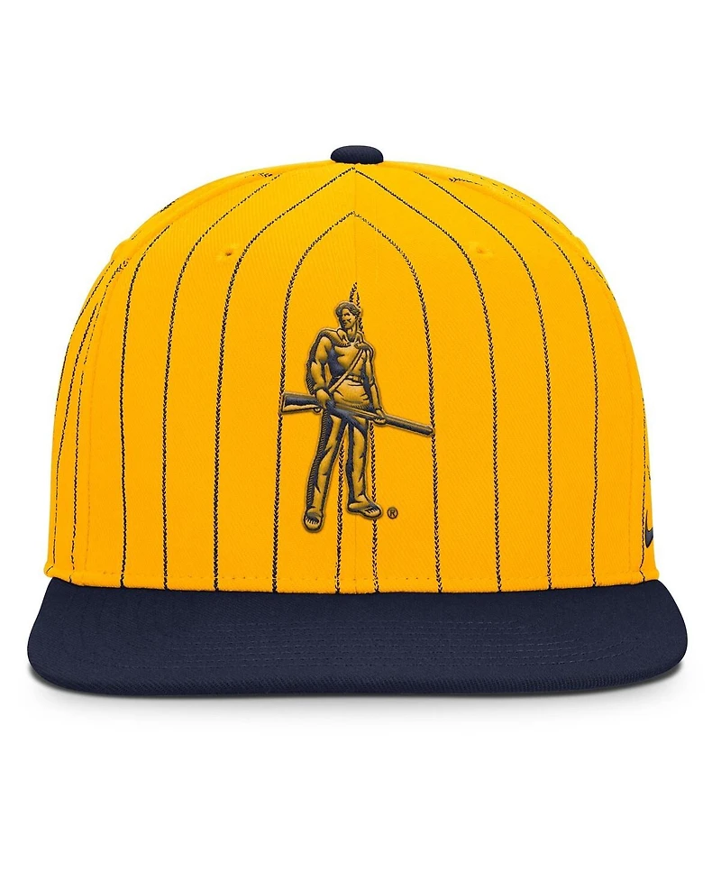 Nike Men's Gold West Virginia Mountaineers 2026 Primetime Pin Stripe 2-Tone Snapback Hat