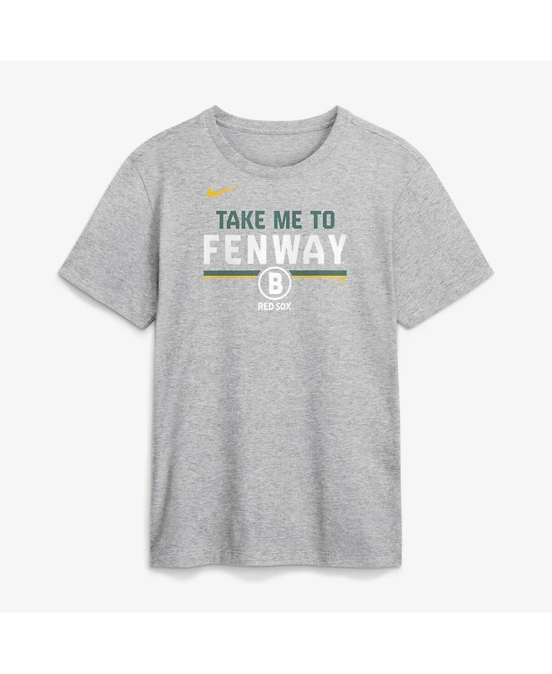 Nike Men's Heather Gray Boston Red Sox City Connect Stacked T-Shirt Team Phrase