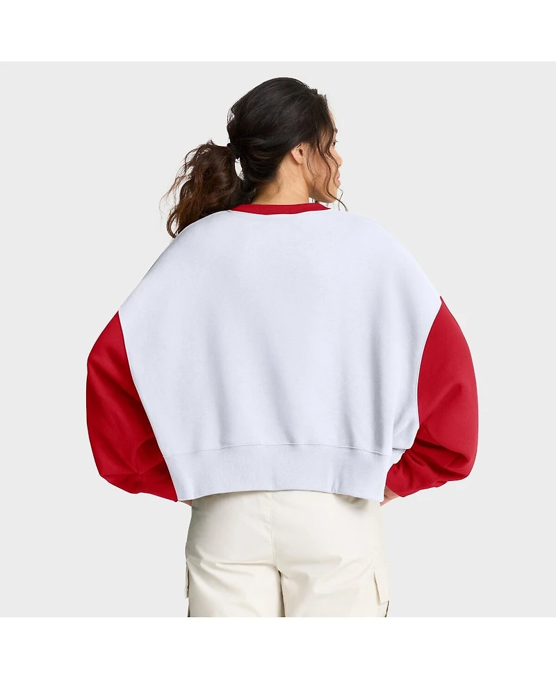 Nike Women's White/Red Philadelphia Phillies Oversized High Hip Fleece Sweatshirt