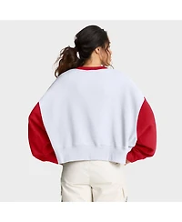 Nike Women's White/Red Philadelphia Phillies Oversized High Hip Fleece Sweatshirt